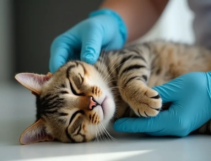 Specialist carefully handling a deceased cat with dignity in Invermay